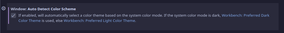 VSCode Option for auto theme detection